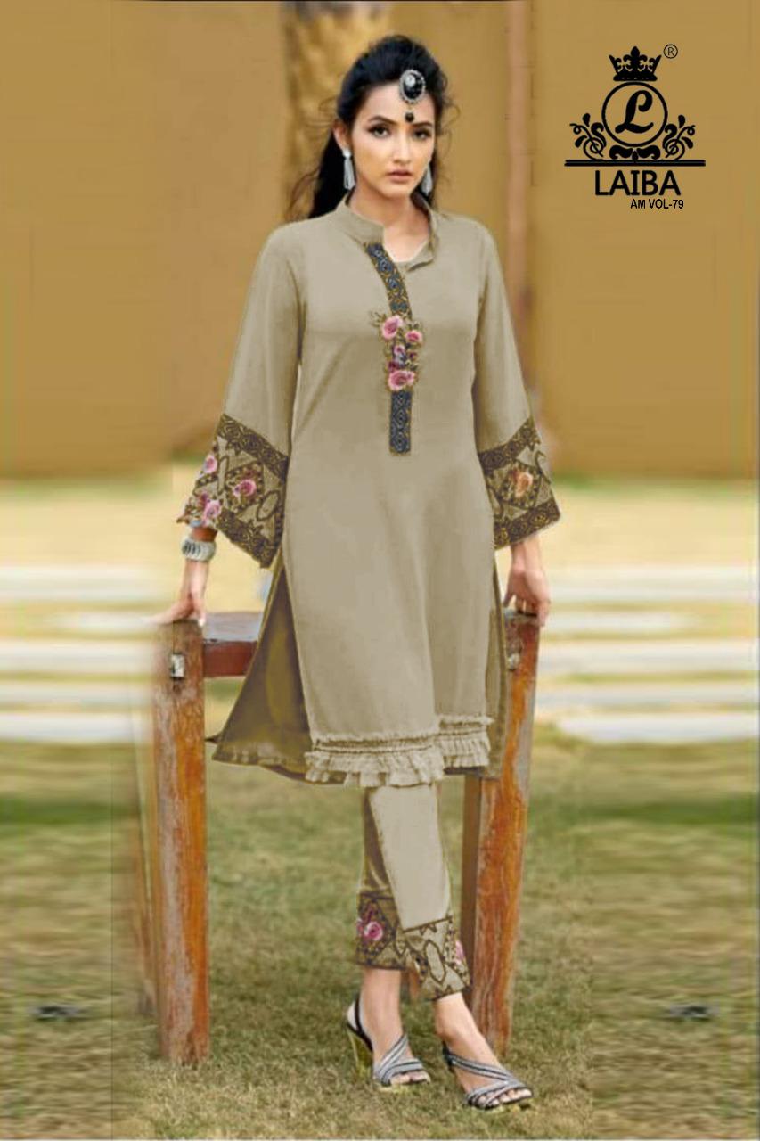 Laiba Am 79 Heavy Festive Wear Georgette Latest Top With Bottom Collection